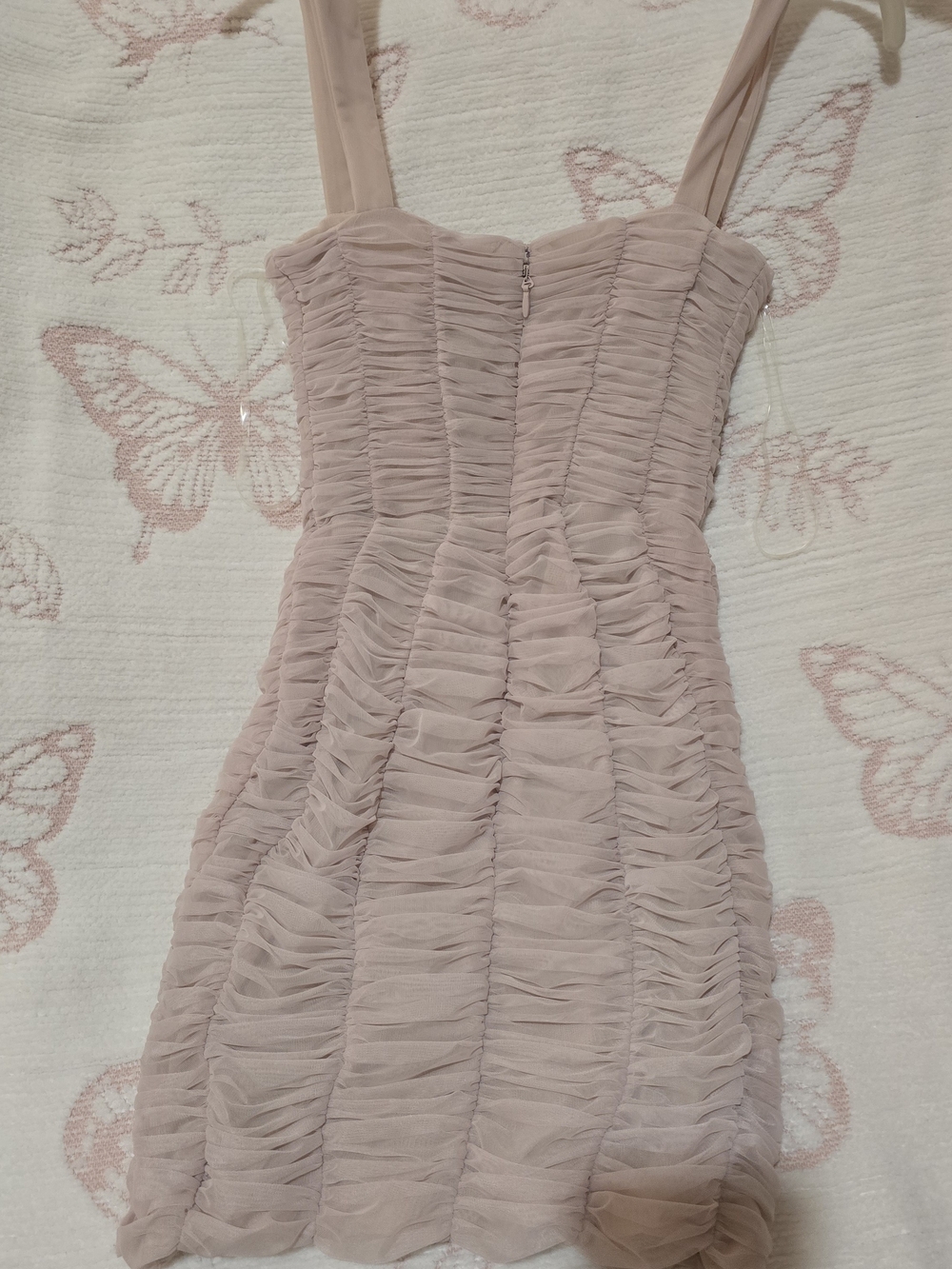 House of CB Blush Pink Ruched Mini Dress
